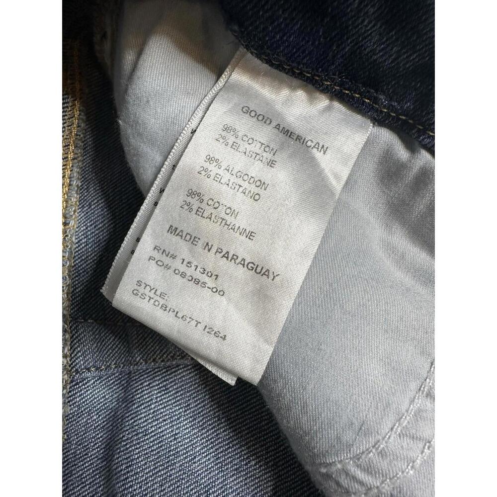 Good American Good Curve Jeans Womens 6/28 Blue Denim Straight Leg Raw Hem - Picture 6 of 7